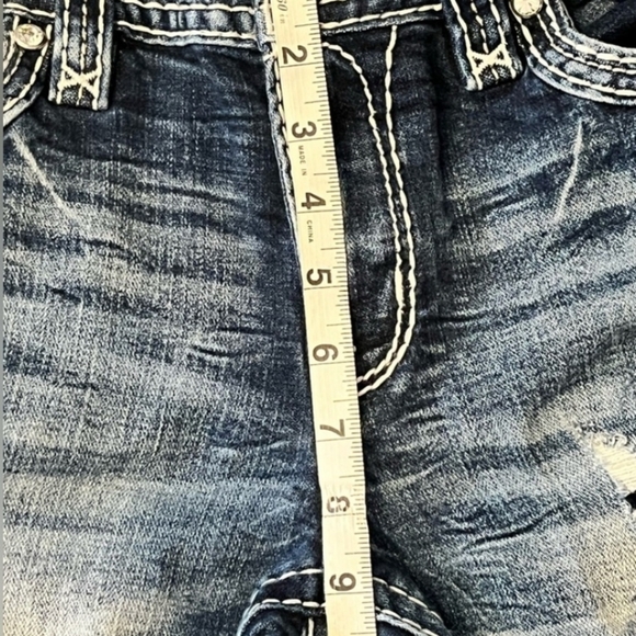 🤘NeW🎸 ROCK PEACOAT FACTORY DESTRUCTED EMBROIDERED SKINNY STRETCH JEANS 28 - Picture 15 of 15